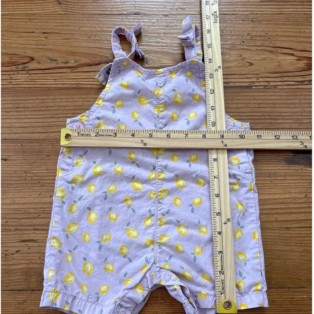 Carter's Just One You Romper Kids Purple Lemon Print Shortall‎ SIZE 12m
